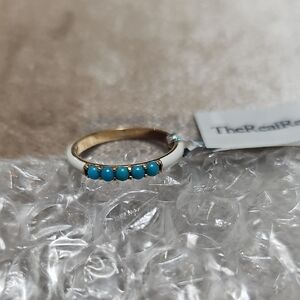 Solid Gold Turquoise Enamel Ring